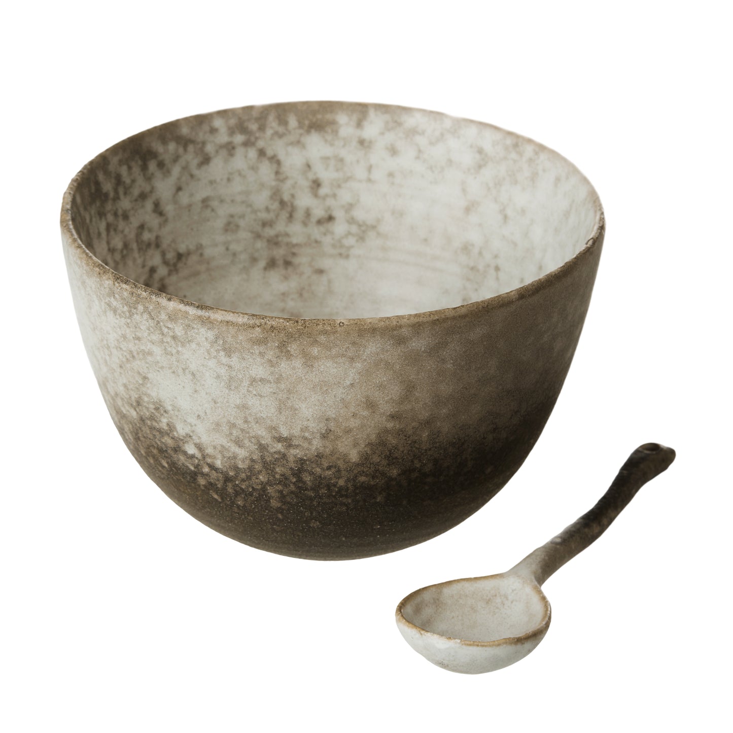 Tuscan Style Stoneware Bowl & Spoon 2 Piece Set