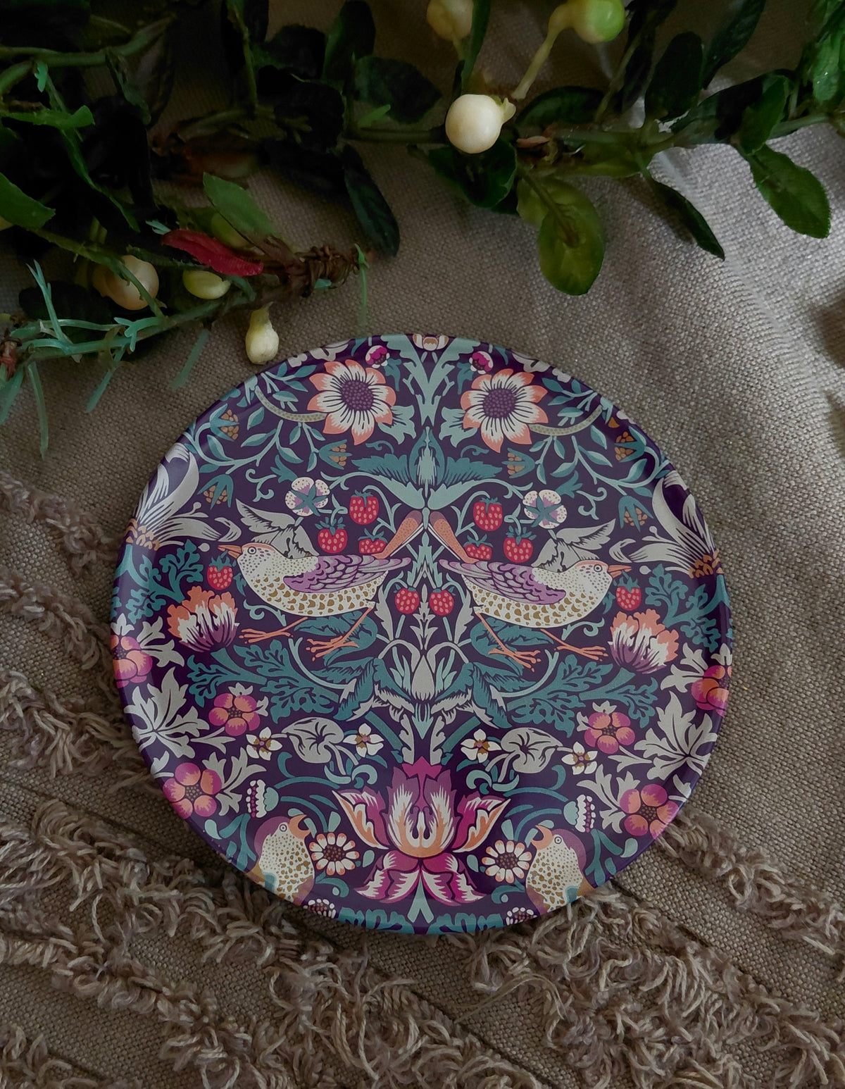 William Morris Inspired Tin Coaster Set of 6
