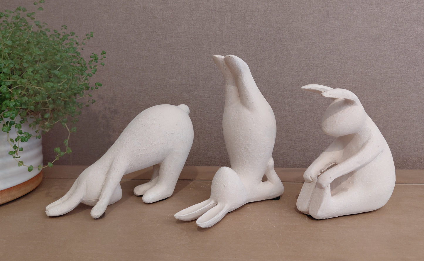 Handcrafted Yoga Rabbits - Set of 3!