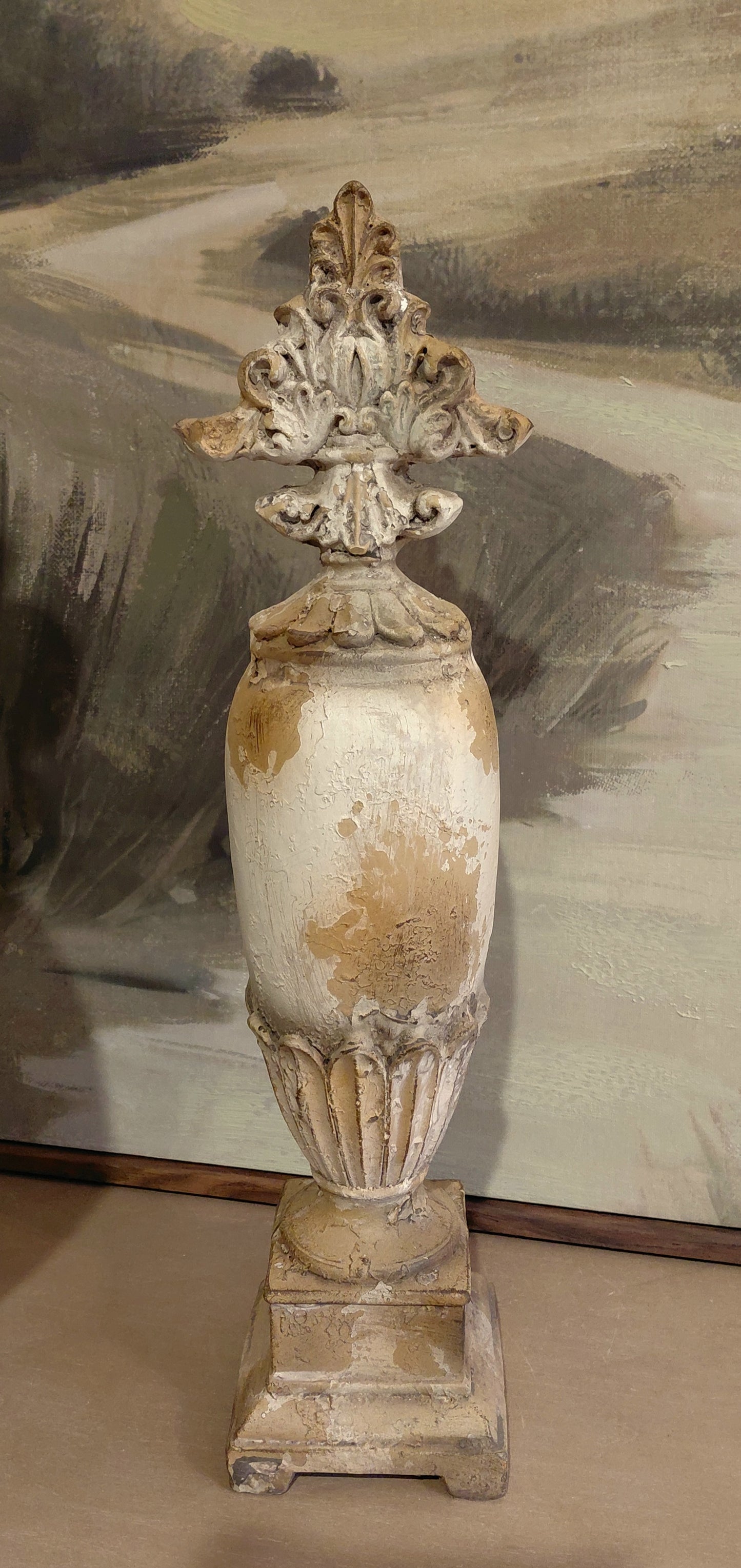 Antiqued Fleur Finial European - Small