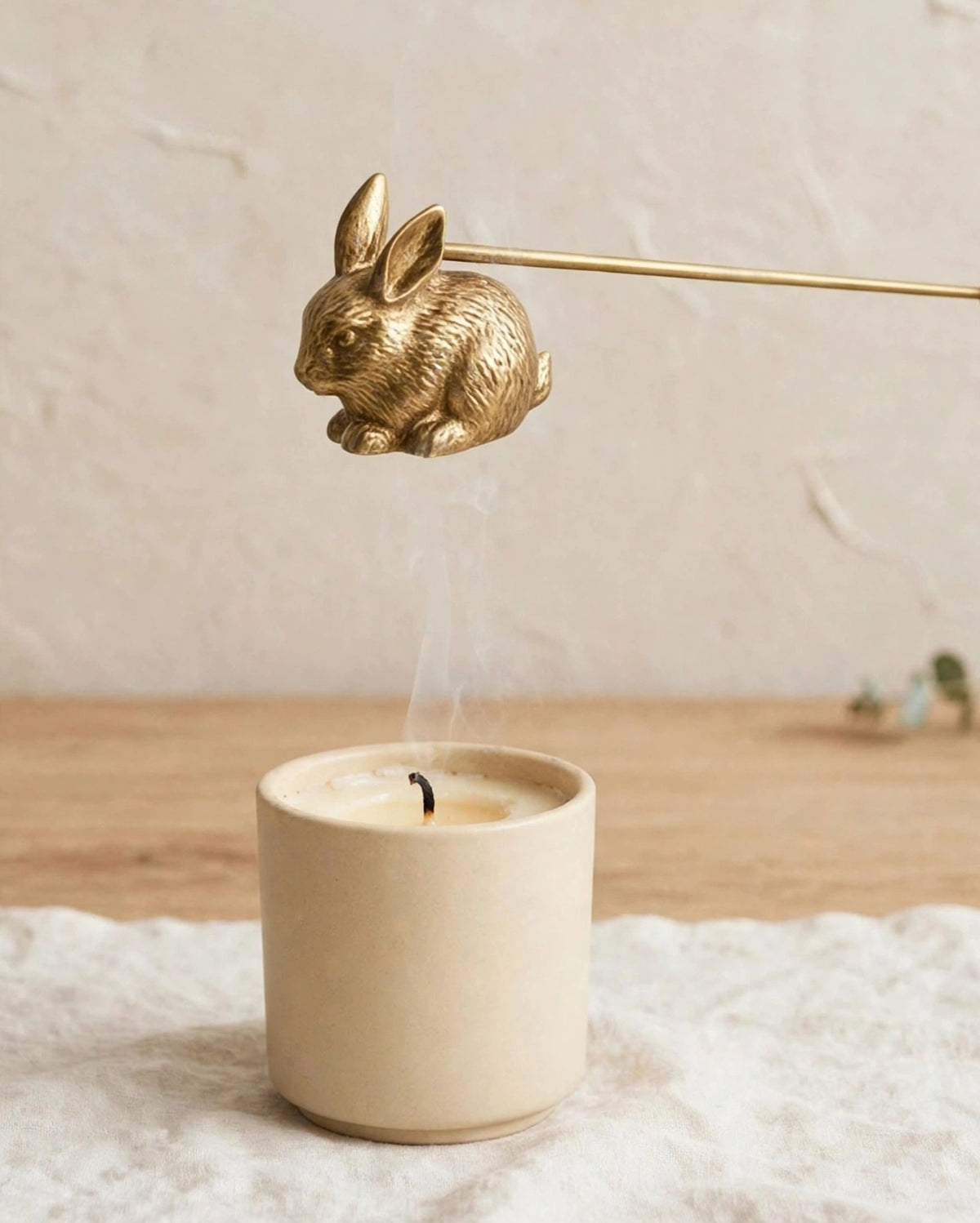 Antique Style Gold Candle Snuffer Rabbit
