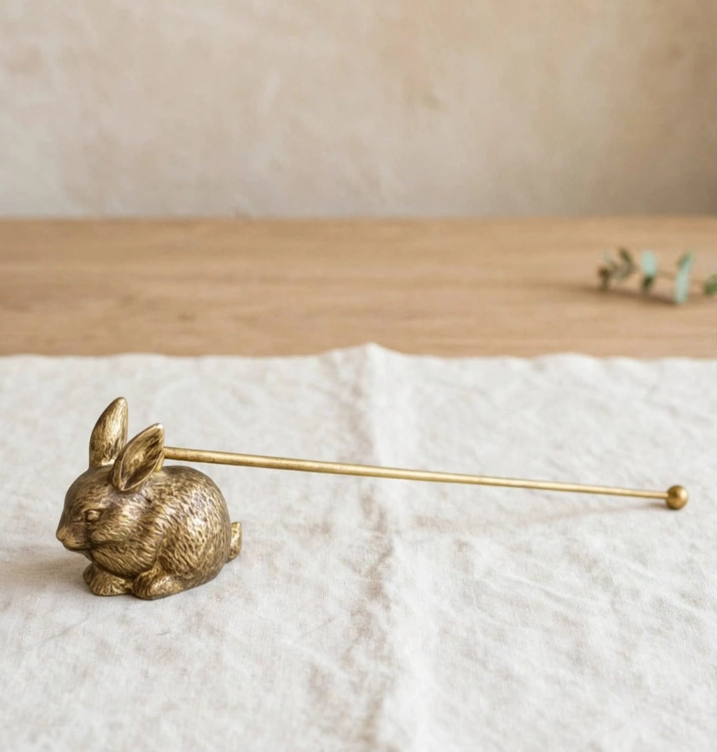 Antique Style Gold Candle Snuffer Rabbit