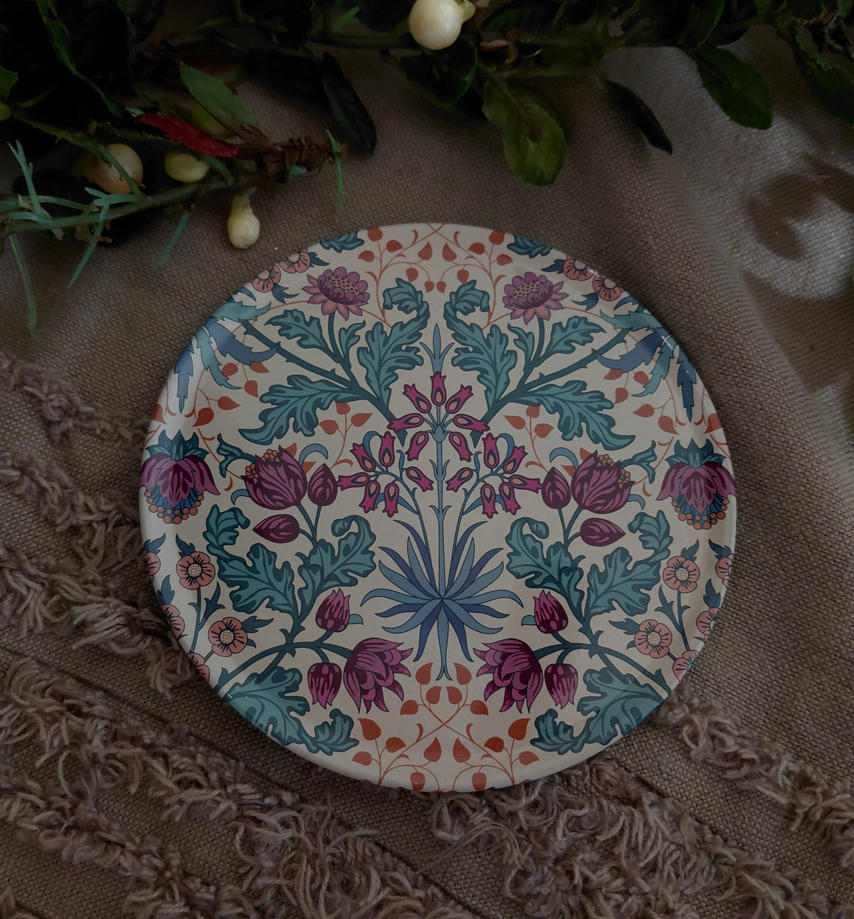 William Morris Inspired Tin Coaster Set of 6