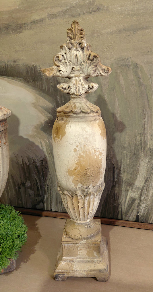 Antiqued Fleur Finial European - Small