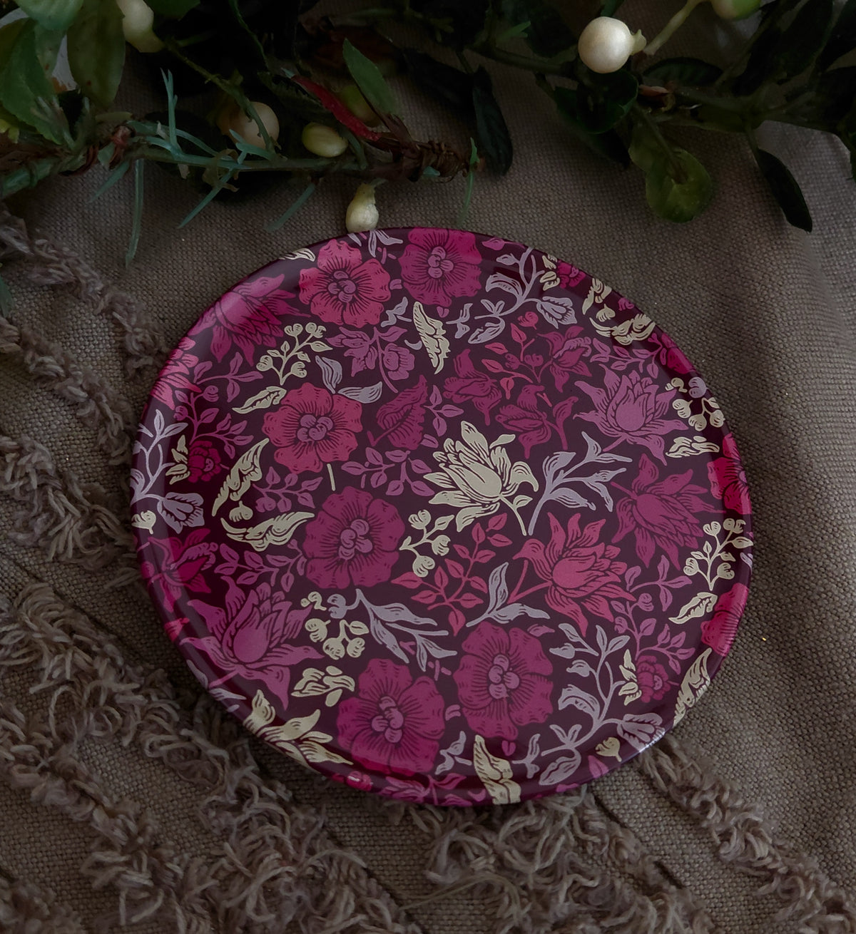 William Morris Inspired Tin Coaster Set of 6