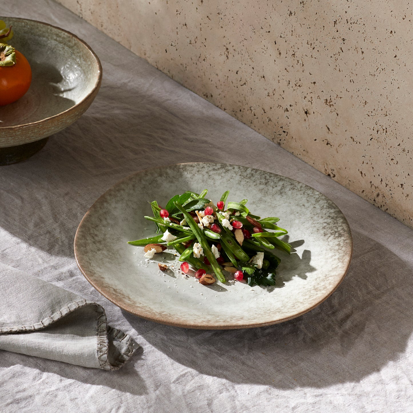 Tuscan Style Stoneware Round Platter