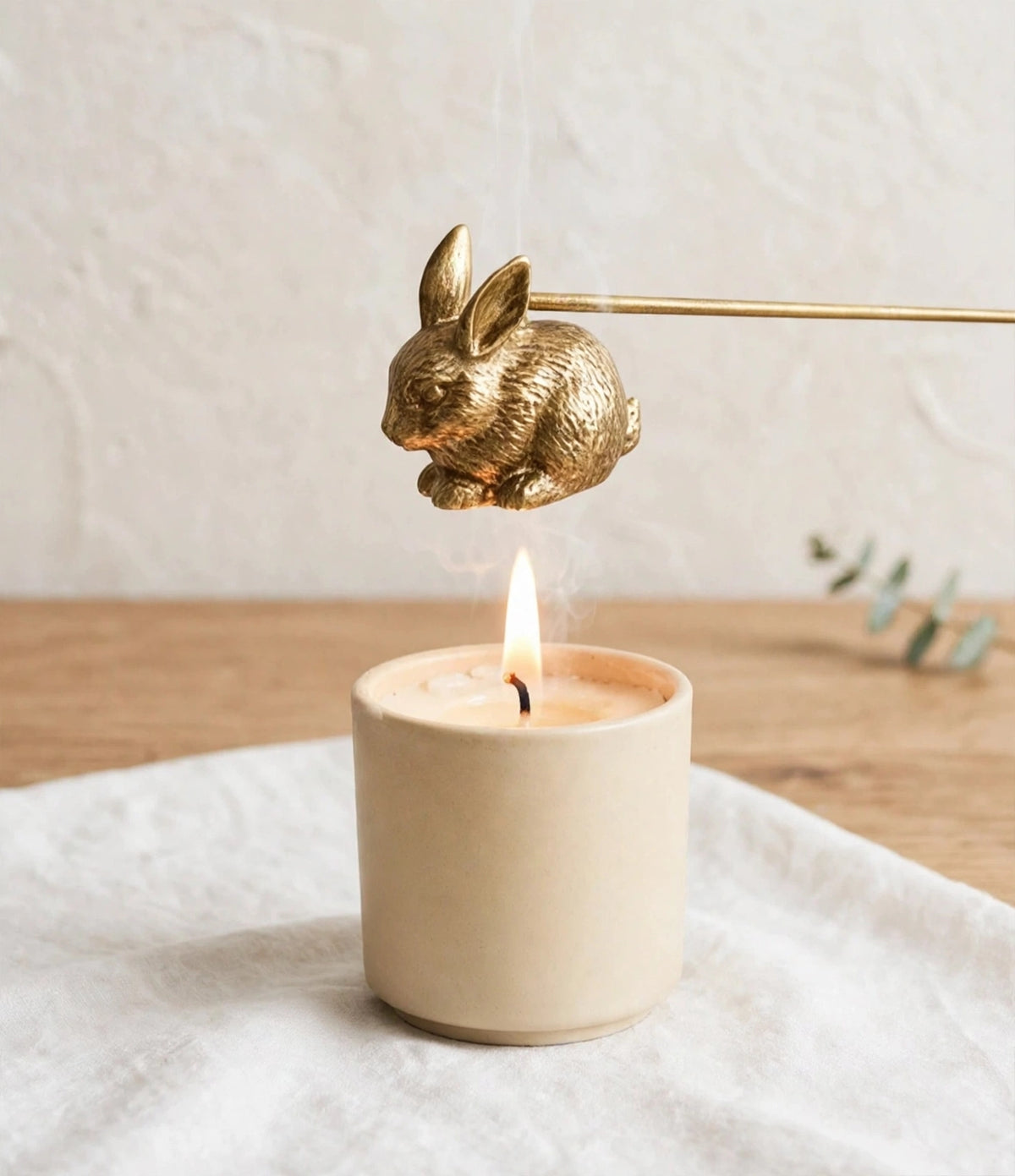 Antique Style Gold Candle Snuffer Rabbit