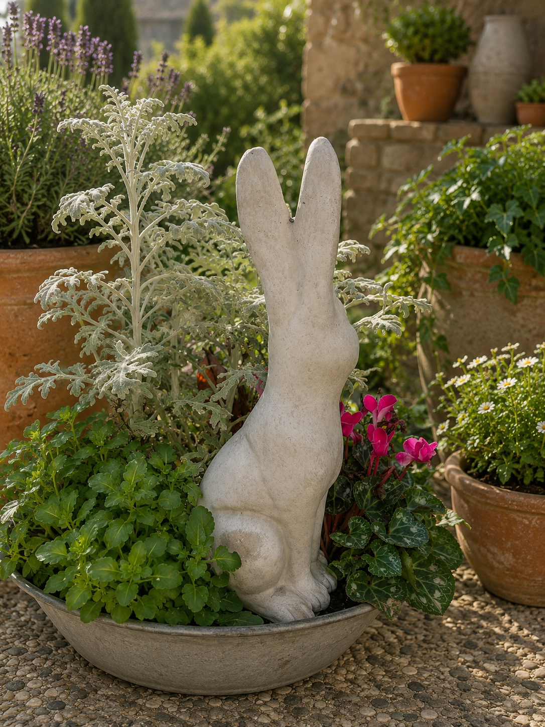 Tuscan Washed Concrete Garden Bunny
