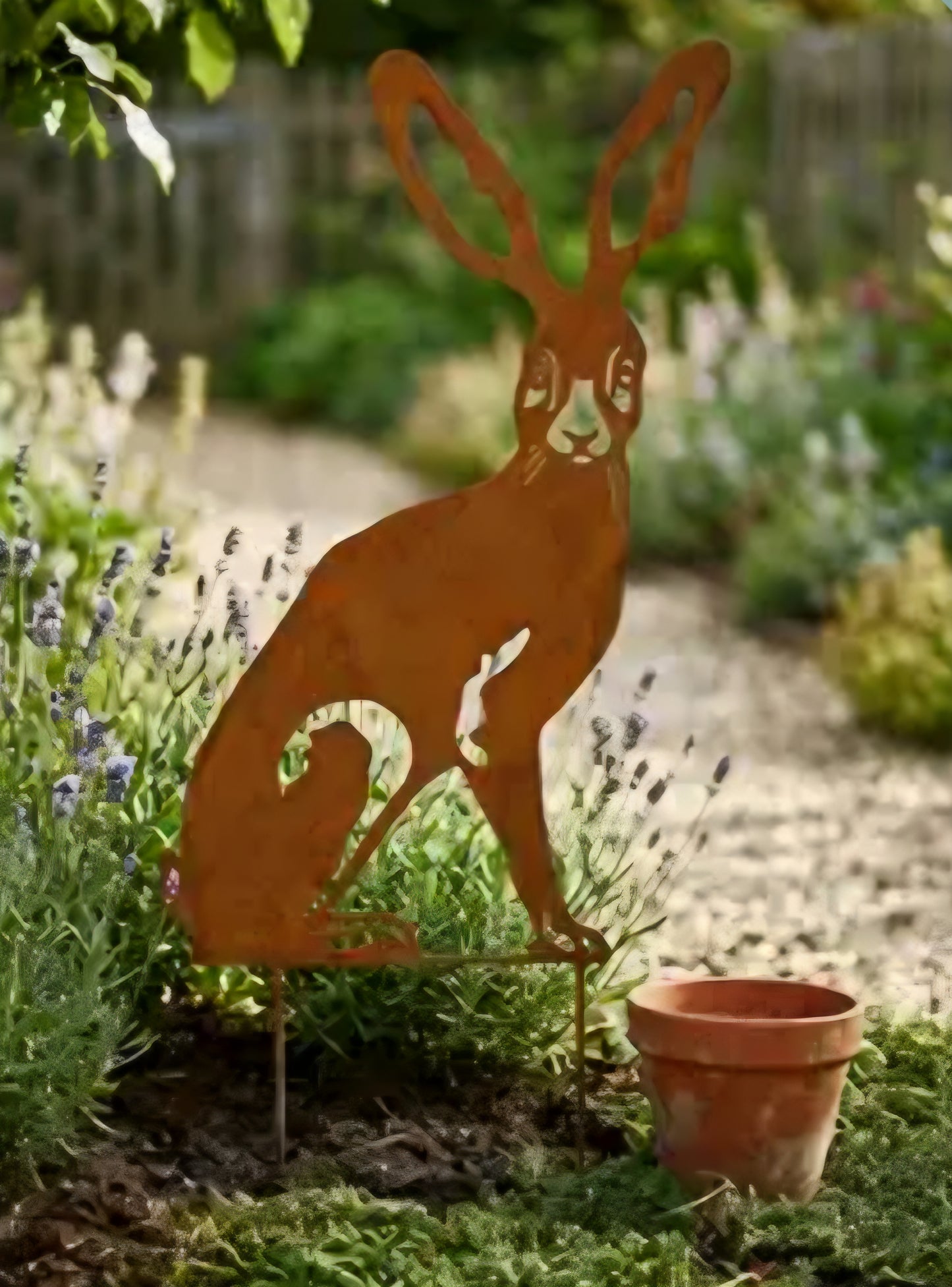 Rustic Hare Garden Stake