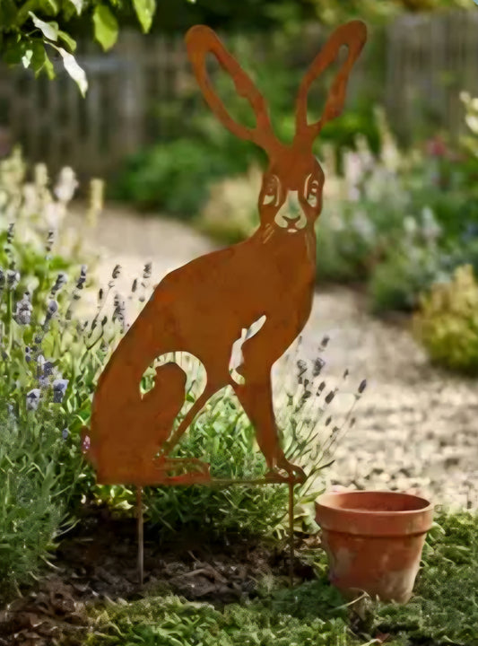 Rustic Hare Garden Stake