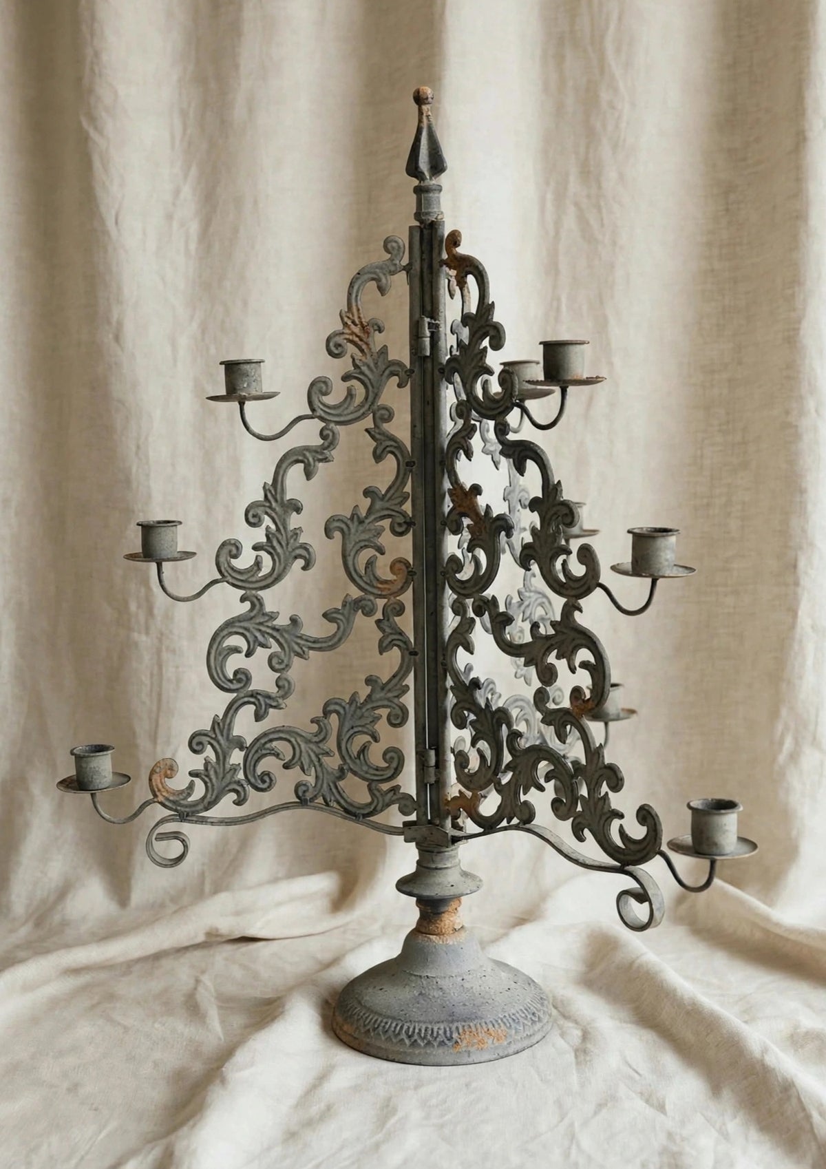 French Vintage Style Christmas Tree Candelabra